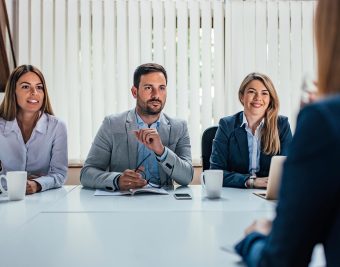 Business meeting with senior project manager candidates for interim strategic roles
