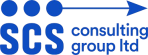 SCS Consulting Group Ltd logo with blue dots and arrow