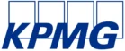 KPMG logo with four white squares above the blue text.